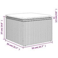 Tuinkruk met kussen 55x55x37 cm poly rattan bruin 7