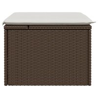 Tuinkruk met kussen 55x55x37 cm poly rattan bruin 5