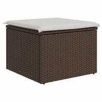 Tuinkruk met kussen 55x55x37 cm poly rattan bruin 6