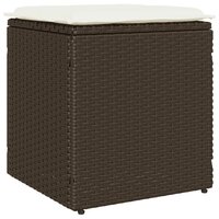 Tuinkrukken met kussens 2 st 40x40x43 cm poly rattan bruin 5