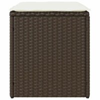Tuinkrukken met kussens 2 st 40x40x43 cm poly rattan bruin 7