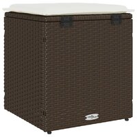 Tuinkrukken met kussens 2 st 40x40x43 cm poly rattan bruin 8