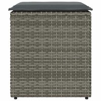 Tuinkrukken met kussens 2 st 40x40x43 cm poly rattan grijs 4