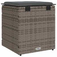 Tuinkrukken met kussens 2 st 40x40x43 cm poly rattan grijs 8