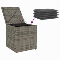 Tuinkrukken met kussens 2 st 40x40x43 cm poly rattan grijs 9