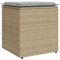 Tuinkrukken met kussens 2 st 40x40x43 cm poly rattan beige 5