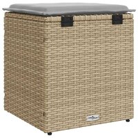 Tuinkrukken met kussens 2 st 40x40x43 cm poly rattan beige 8