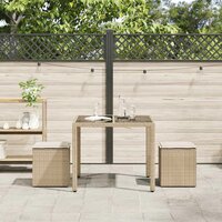 Tuinkrukken met kussens 2 st 40x40x43 cm poly rattan beige 3