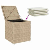 Tuinkrukken met kussens 2 st 40x40x43 cm poly rattan beige 9