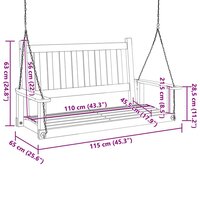 Tuinschommelbank met metalen kettingen massief vurenhout bruin 8