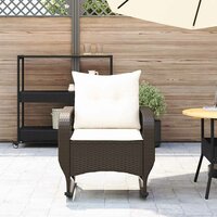 Tuinschommelstoel met kussens poly rattan bruin 3