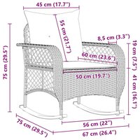 Tuinschommelstoel met kussens poly rattan bruin 9