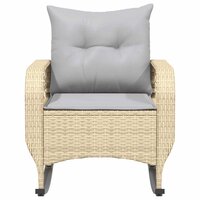 Tuinschommelstoel met kussens poly rattan beige 4