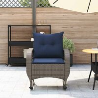 Tuinschommelstoel met kussens poly rattan grijs 3