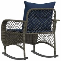 Tuinschommelstoel met kussens poly rattan grijs 6
