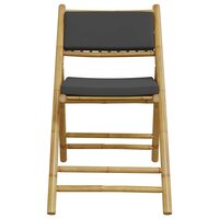 3-delige Bistroset inklapbaar met kussens bamboe donkergrijs 6