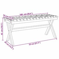 Tuinbank massief acaciahout en stof zwart 7