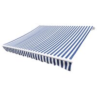 Luifeldoek 6x3 m canvas blauw en wit 2