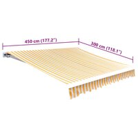 Luifeldoek 450x300 cm canvas oranje en wit  5