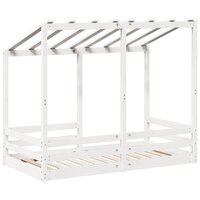 Kinderbed met bedhuis 70x140 cm massief grenenhout wit 6