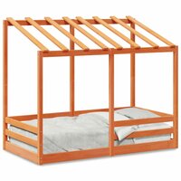 Kinderbed met bedhuis 70x140 cm massief grenenhout wasbruin 2
