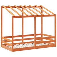 Kinderbed met bedhuis 70x140 cm massief grenenhout wasbruin 3