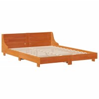 Bed met matras massief grenenhout wasbruin 140x190 cm 3