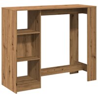 Bartafel met schap 124x46x103,5 cm hout artisanaal eikenkleurig 2