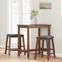 Barstoelen met kussens 2 st massief hout rubber bruin 3