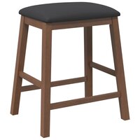 Barstoelen met kussens 2 st massief hout rubber bruin 4