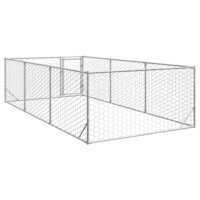 Hondenkennel voor buiten met deur 2x4x1 m gegalvaniseerd staal 5