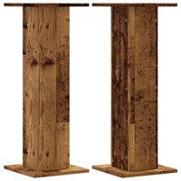 Speakerstandaards 2 st 30x30x80 cm bewerkt hout oud houtkleurig 2