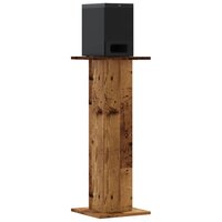 Speakerstandaards 2 st 30x30x80 cm bewerkt hout oud houtkleurig 3