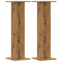 Speakerstandaards 2 st 30x30x95 cm hout artisanaal eikenkleurig 2