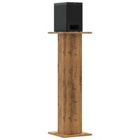 Speakerstandaards 2 st 30x30x95 cm hout artisanaal eikenkleurig 3