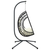 Hangstoel met standaard rattan en staal beige 5
