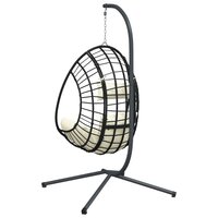Hangstoel met standaard rattan en staal beige 6