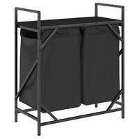 Wasmand 2 vakken met plank zwart eikenkleurig 8