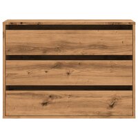 Ladekast 80x41x58 cm bewerkt hout artisanaal eikenkleurig 4