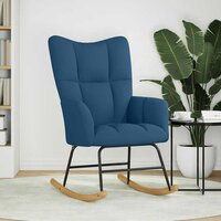 Schommelstoel stof blauw 2