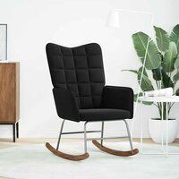 Schommelstoel fluweel zwart 2