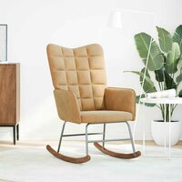 Schommelstoel fluweel bruin 2