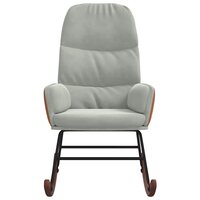 Schommelstoel fluweel lichtgrijs 4