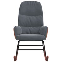 Schommelstoel fluweel donkergrijs 3