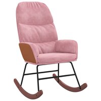 Schommelstoel fluweel roze 2