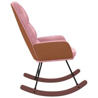 Schommelstoel fluweel roze 4