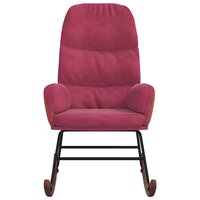 Schommelstoel fluweel wijnrood 4