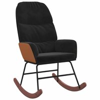 Schommelstoel fluweel zwart 2