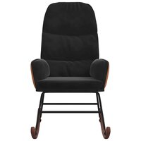 Schommelstoel fluweel zwart 3