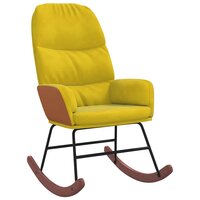 Schommelstoel fluweel geel 2